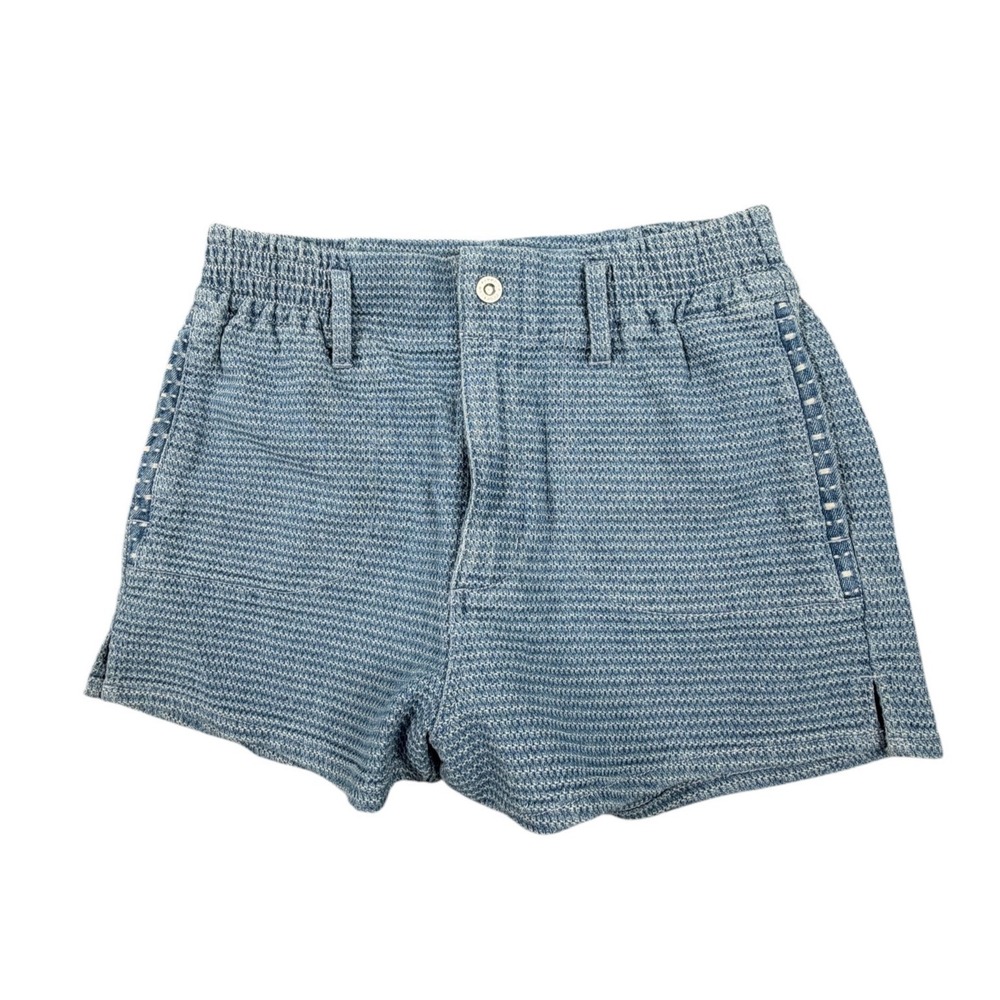 Favorite Daughter Berlin Women The Arlo Short Blue Woven Textured Cotton S 28X3